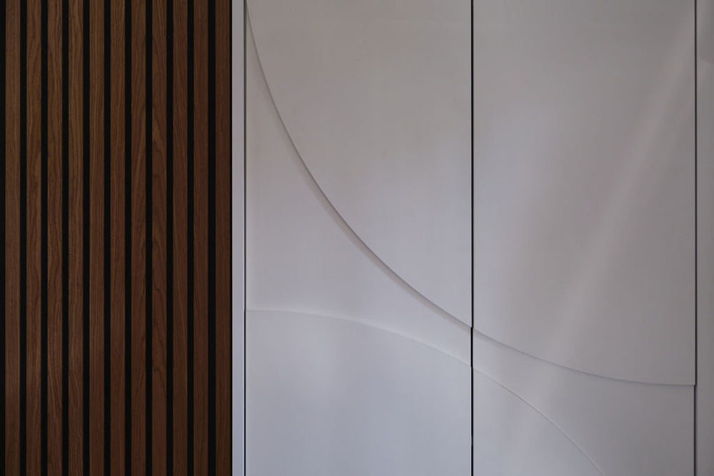 Custom curved door panels on Ilse's TV unit