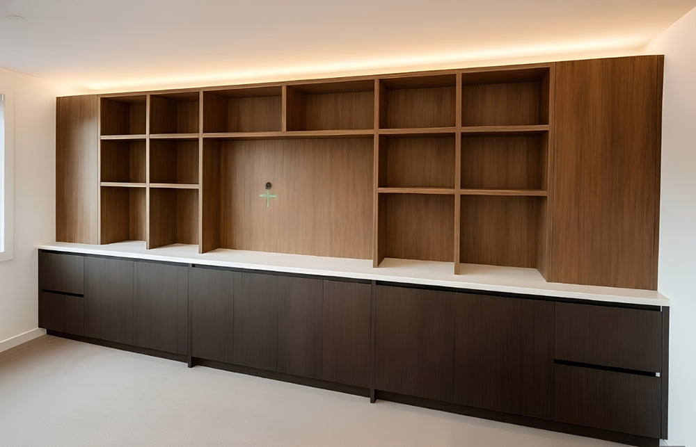 Modern bookcase TV unit.